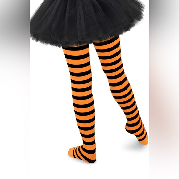 Purple and orange striped tights - Picture 3 of 8